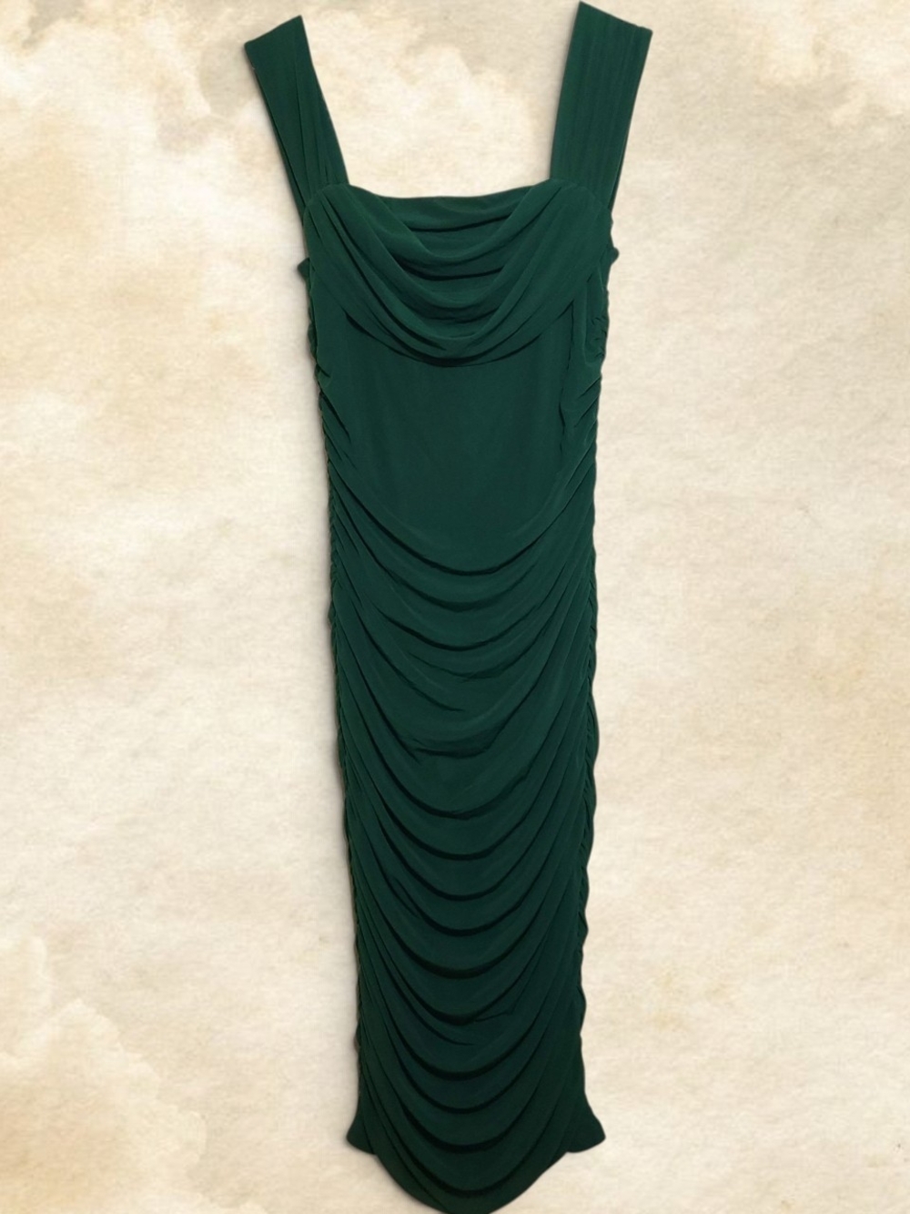 Green Ruched Mesh Bodycon Dress